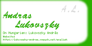 andras lukovszky business card